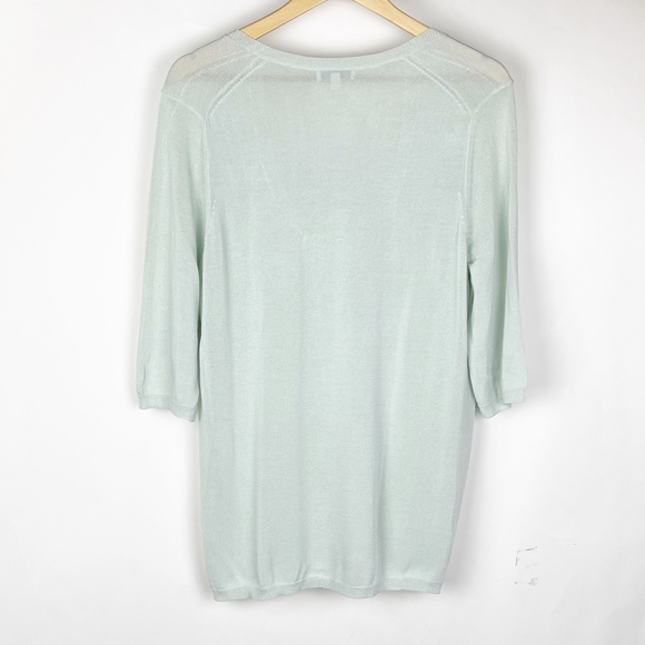 Gap Womens Knit Top XL L with sequin Mint Green - Picture 2 of 5